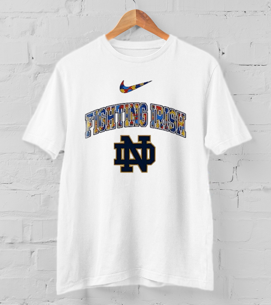 Notre Dame Fighting Irish Nike Autism Awareness Puzzle T-Shirt