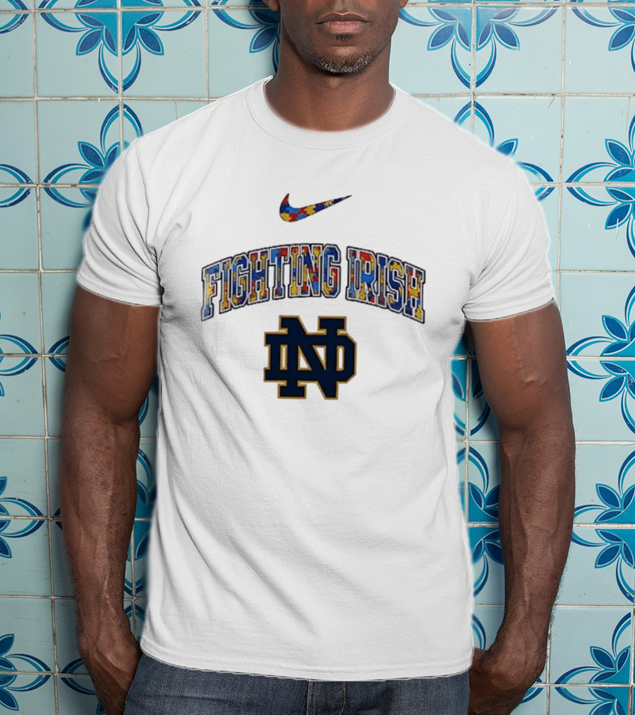 Notre Dame Fighting Irish Nike Autism Awareness Puzzle T-Shirt