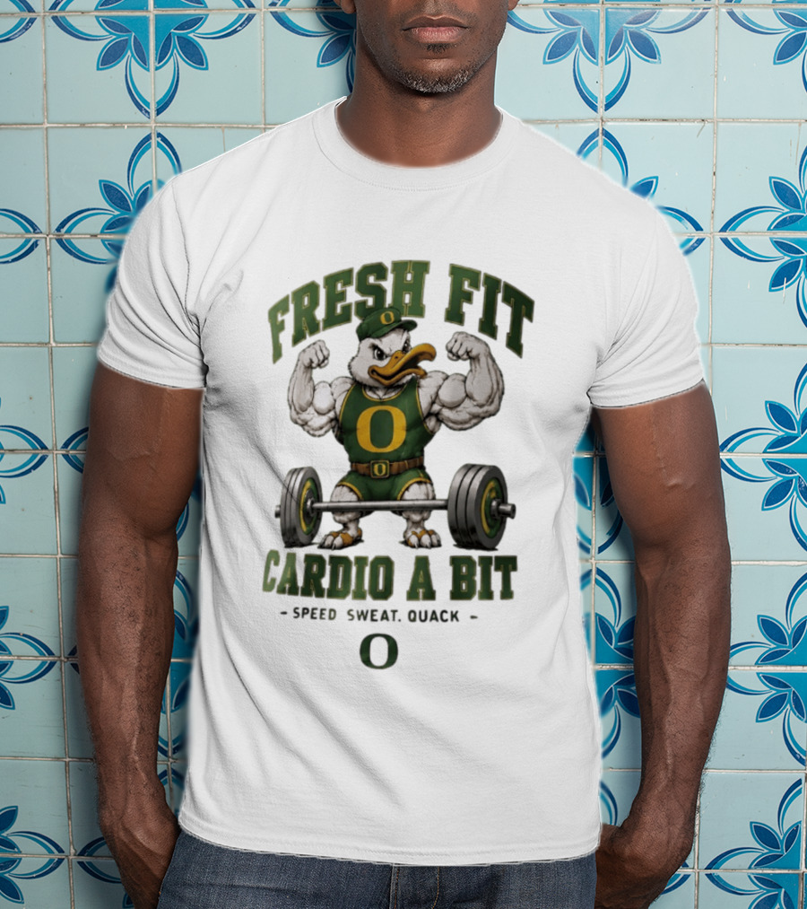 Oregon Ducks Fresh Fit Muscle Mascot Cardio Speed Sweat Quack T-Shirt