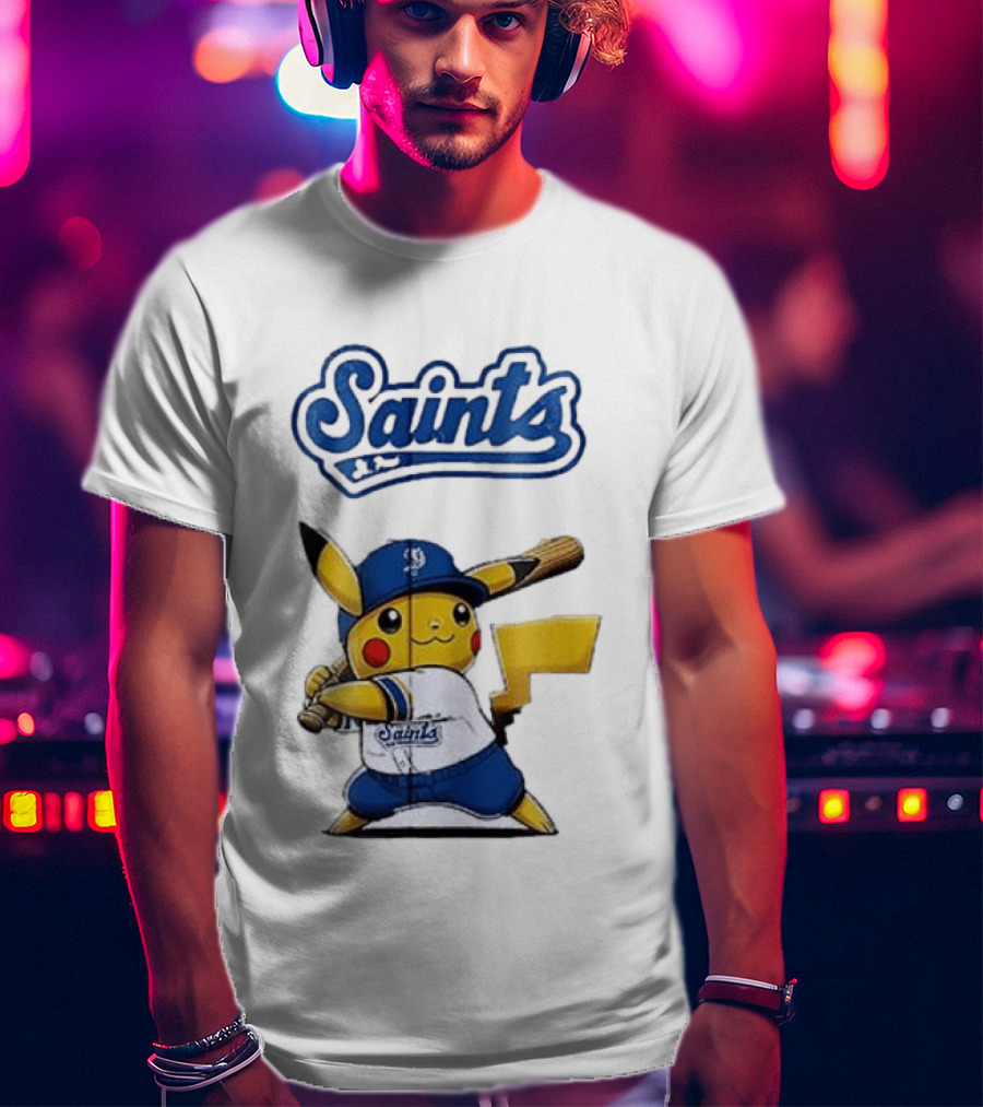 St Paul Saints Pikachu Baseball Collaboration T-Shirt
