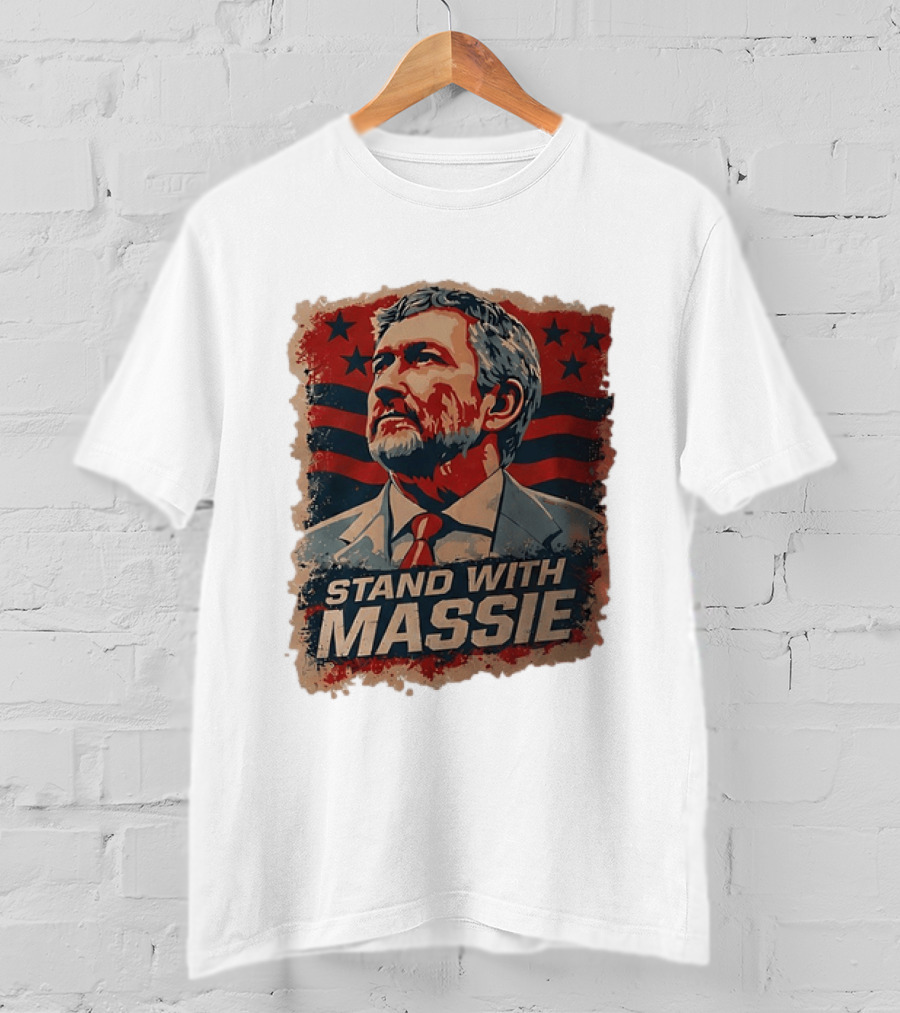Stand With Massie Patriotic Political Artwork With Stars And Stripes T-Shirt
