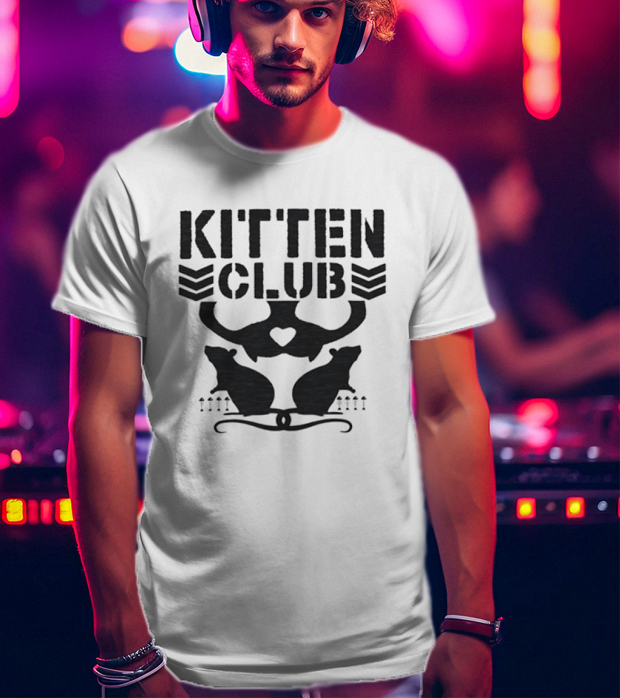 Kitten Club Distressed Pet Lover Cats With Heart T-Shirt