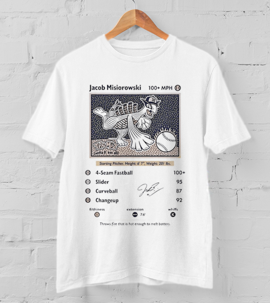 Jacob Misiorowski Milwaukee Brewers Baseball The Miz Gotta K Em All Pokémon Card Style 2026 T-Shirt