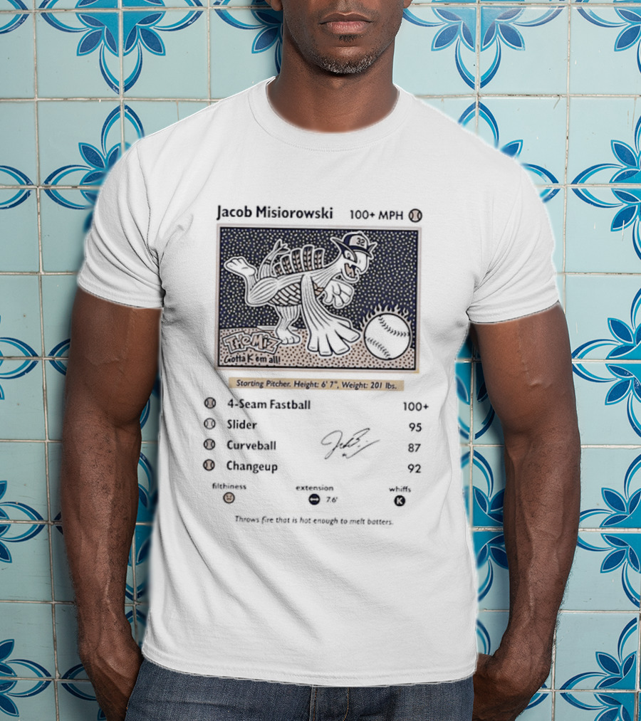 Jacob Misiorowski Milwaukee Brewers Baseball The Miz Gotta K Em All Pokémon Card Style 2026 T-Shirt