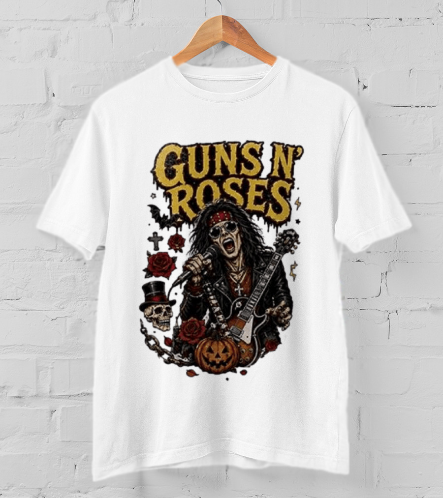 Guns N' Roses I'm A GNR Ghoul Appetite For Fright Halloween Rocks With Skulls And Pumpkins T-Shirt