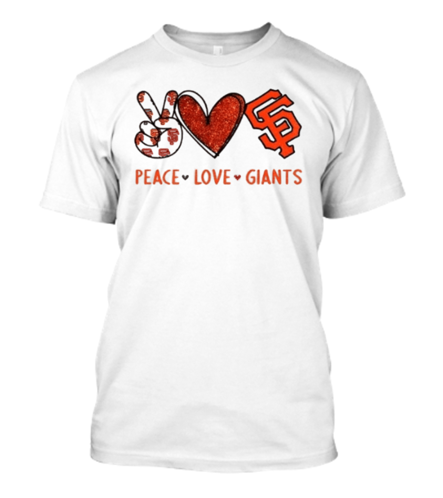 Peace Love Giants San Francisco Baseball Team T-Shirt