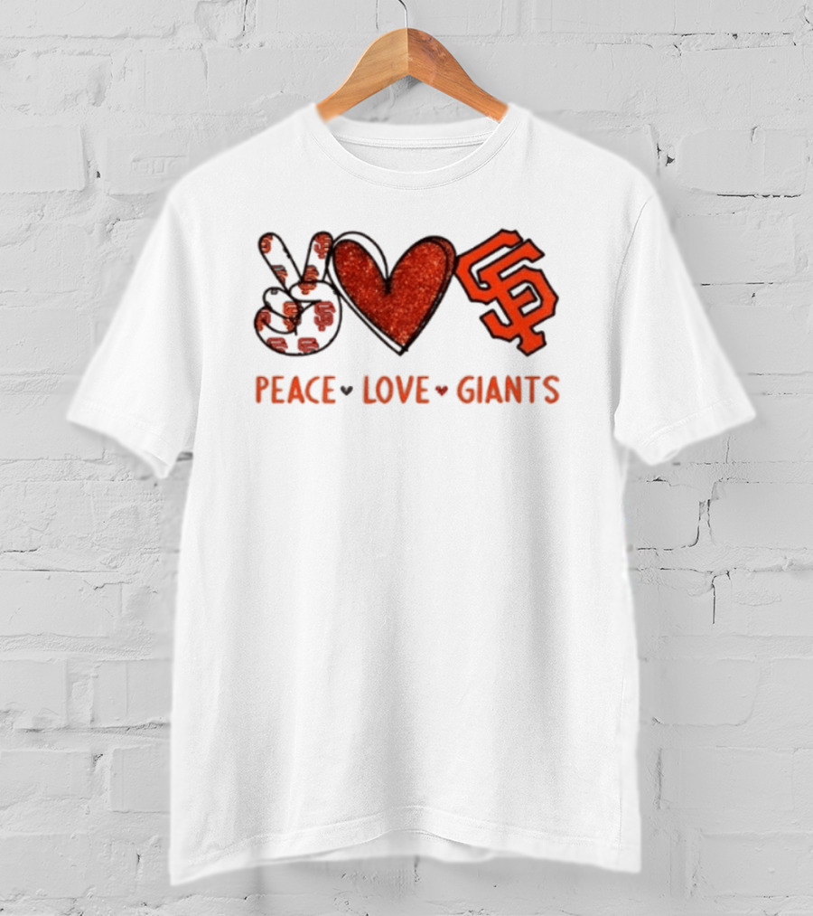 Peace Love Giants San Francisco Baseball Team T-Shirt