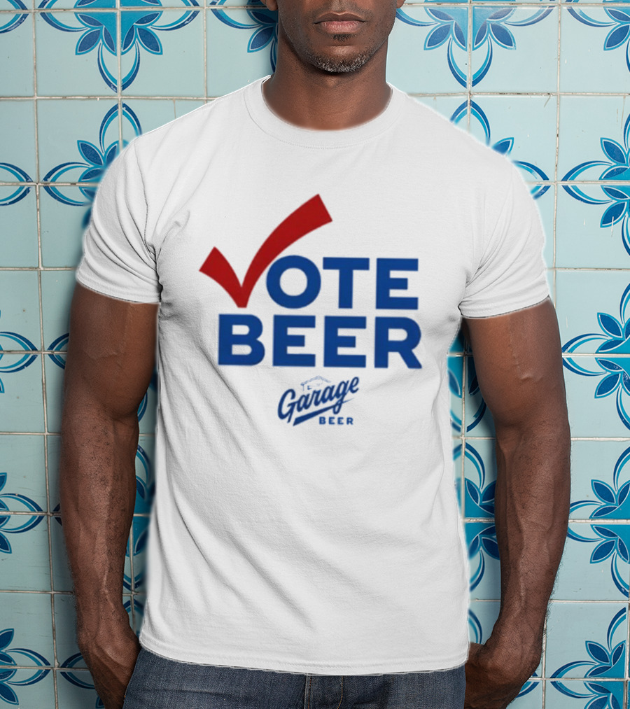 Vote Beer Garage Beer 2025 Checkmark Original T-Shirt
