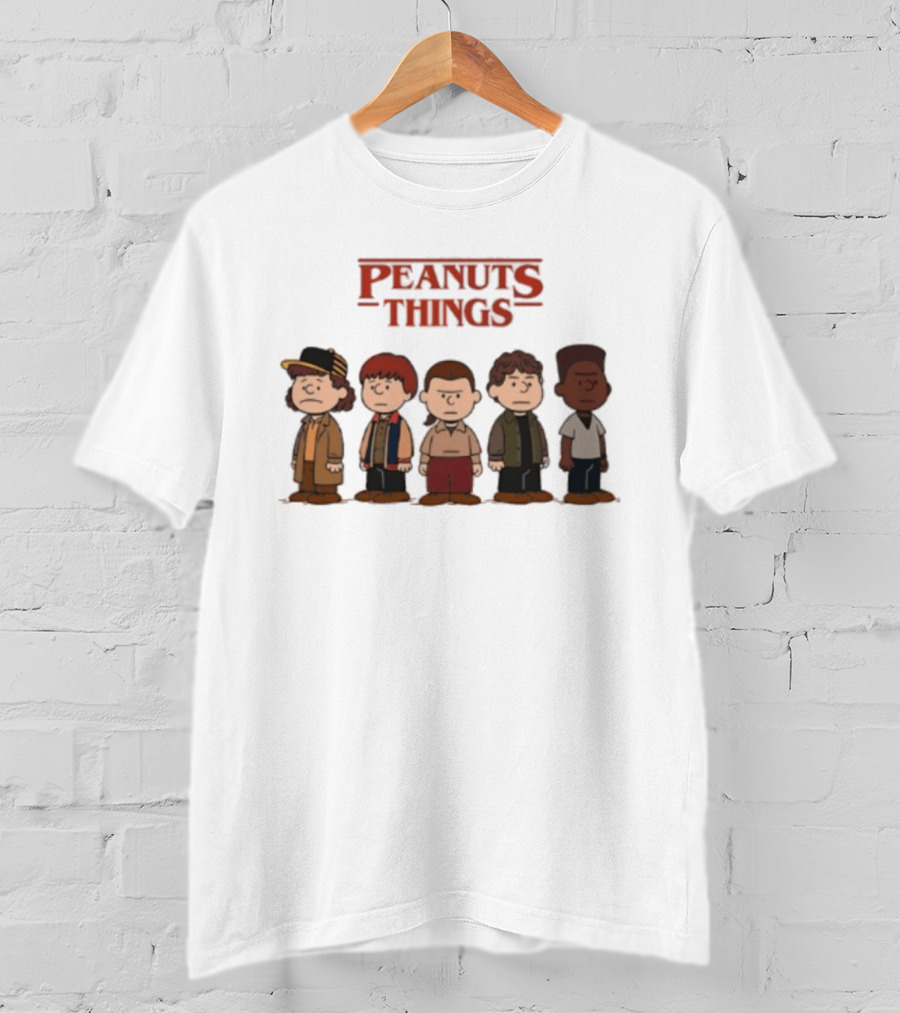 Peanuts Things Cartoon Characters Mashup Stranger 80s T-Shirt
