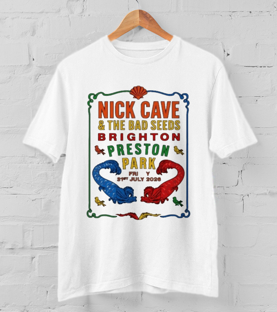 Nick Cave & The Bad Seeds Brighton Preston Park 31 July 2026 Colorful Dragons T-Shirt