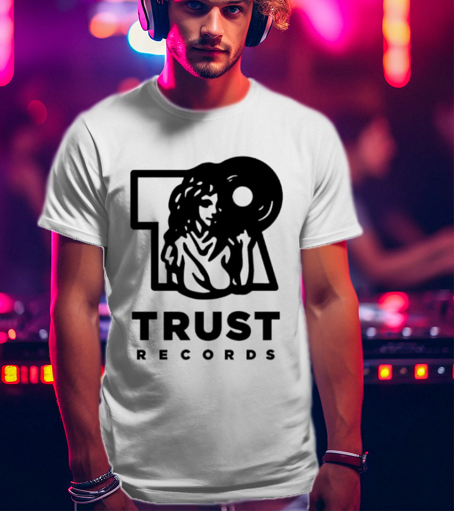 Trust Records Vinyl Spinning Woman T-Shirt