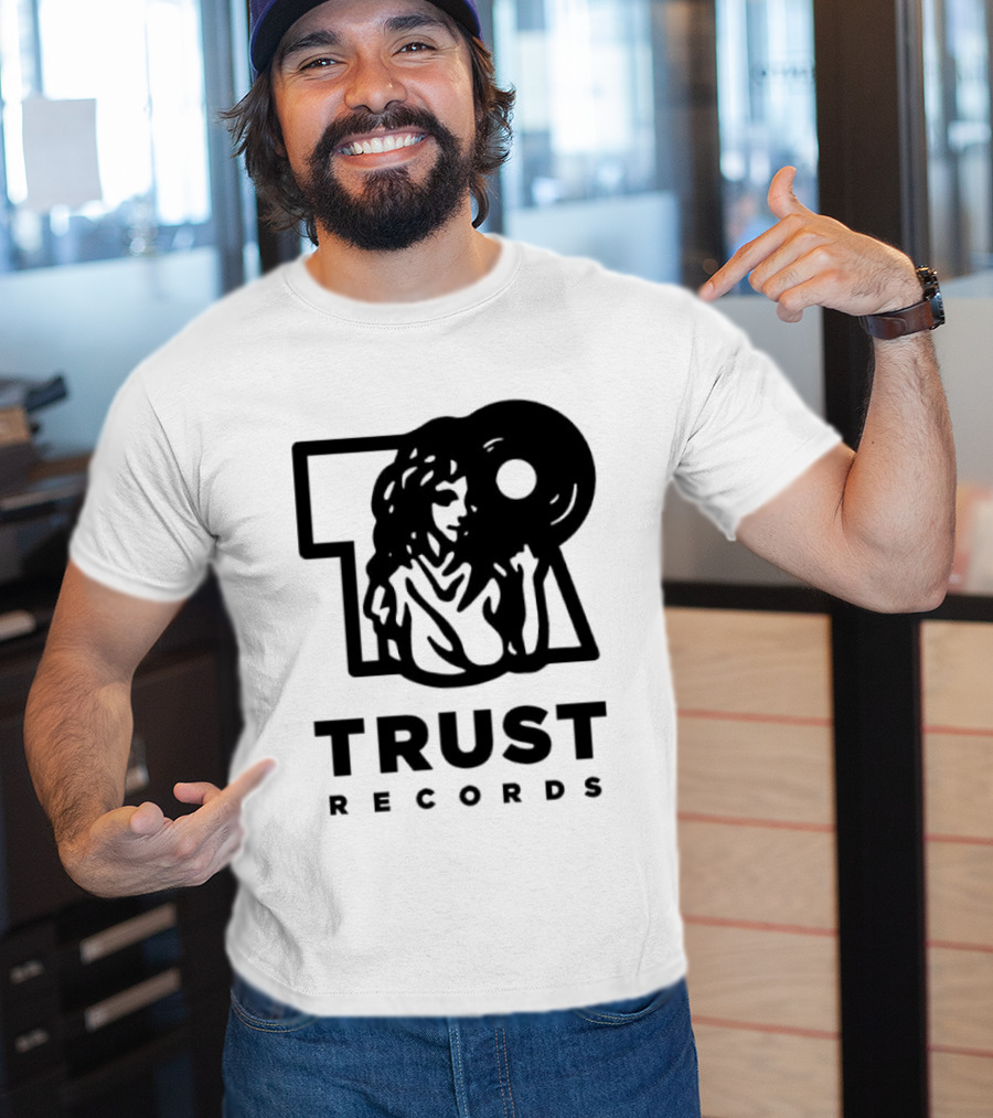 Trust Records Vinyl Spinning Woman T-Shirt