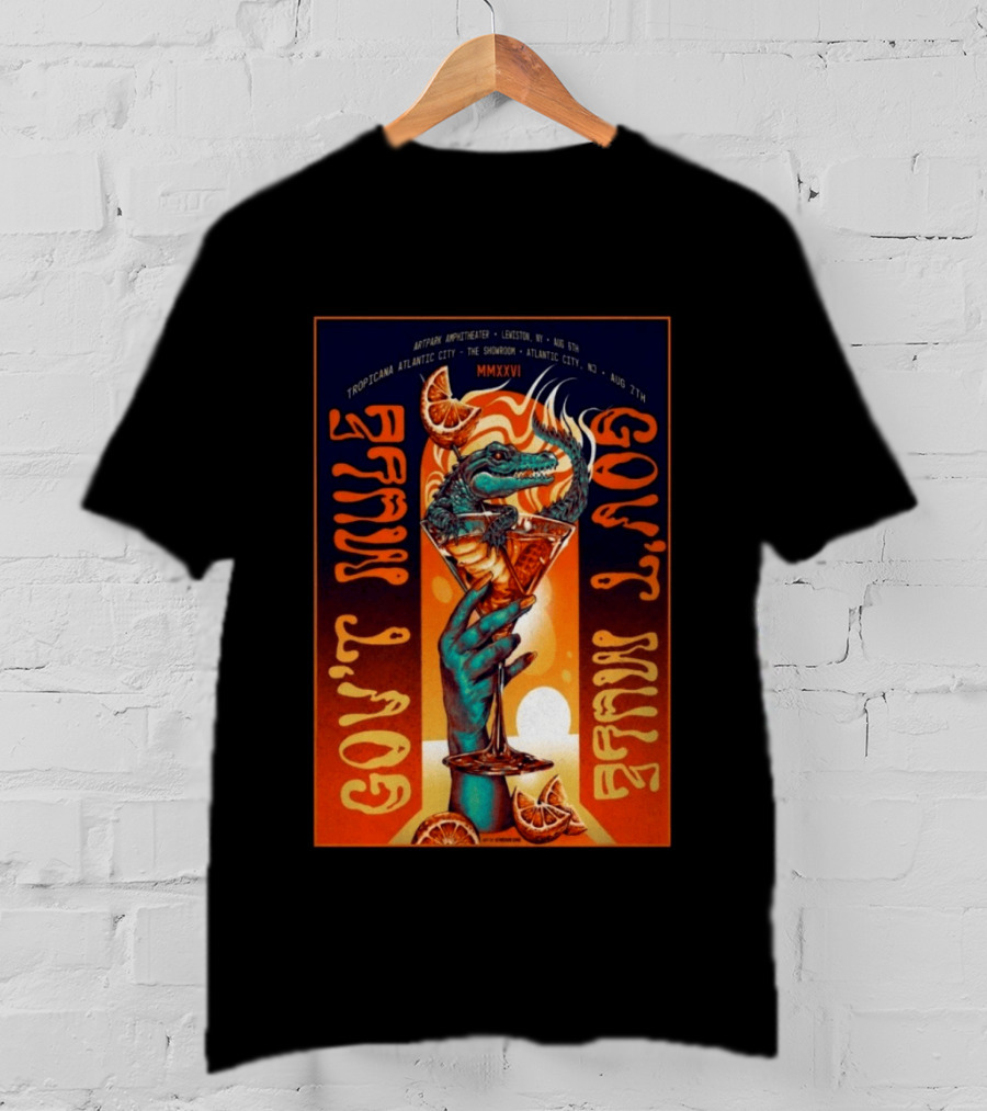 Gov't Mule August 7 Tropicana Showroom Atlantic City MMXXVI Alligator Cocktail T-Shirt