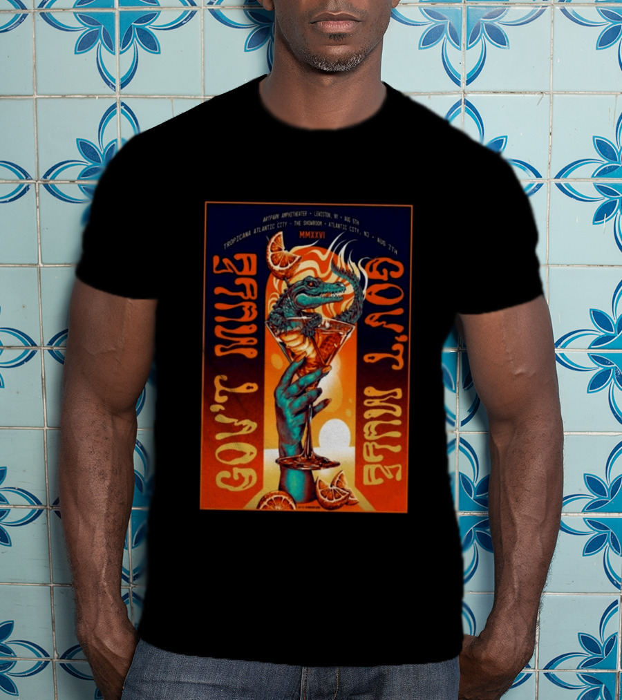 Gov't Mule August 7 Tropicana Showroom Atlantic City MMXXVI Alligator Cocktail T-Shirt