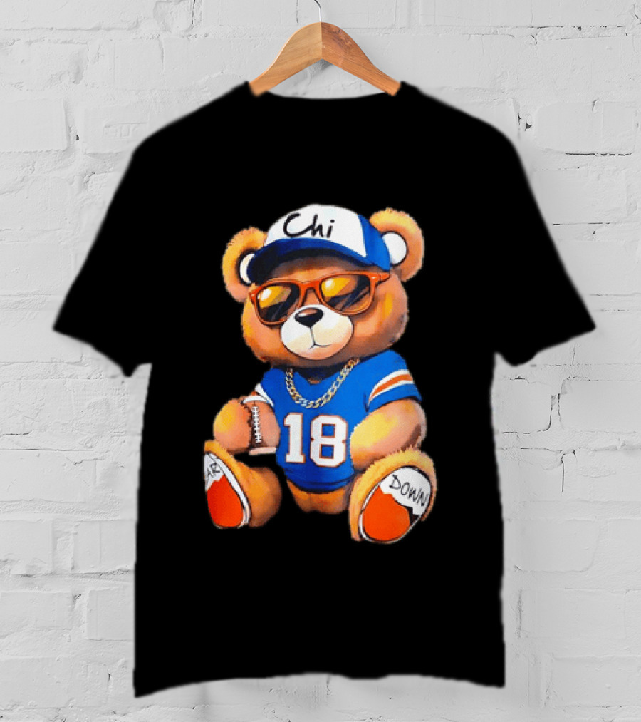 Bear Down Chi 18 Teddy Bear Football Fan Gear T-Shirt