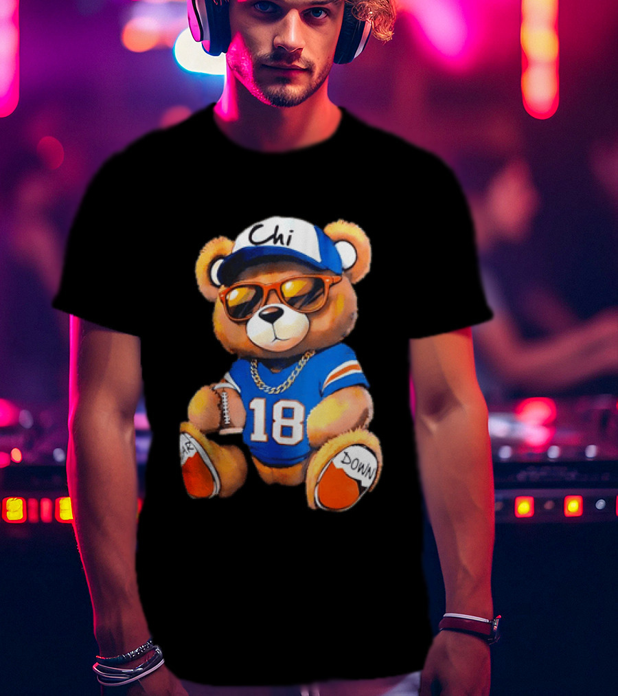 Bear Down Chi 18 Teddy Bear Football Fan Gear T-Shirt