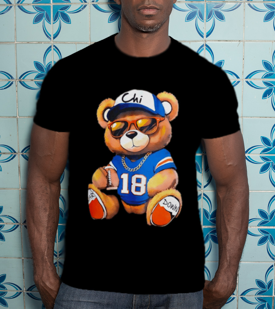 Bear Down Chi 18 Teddy Bear Football Fan Gear T-Shirt