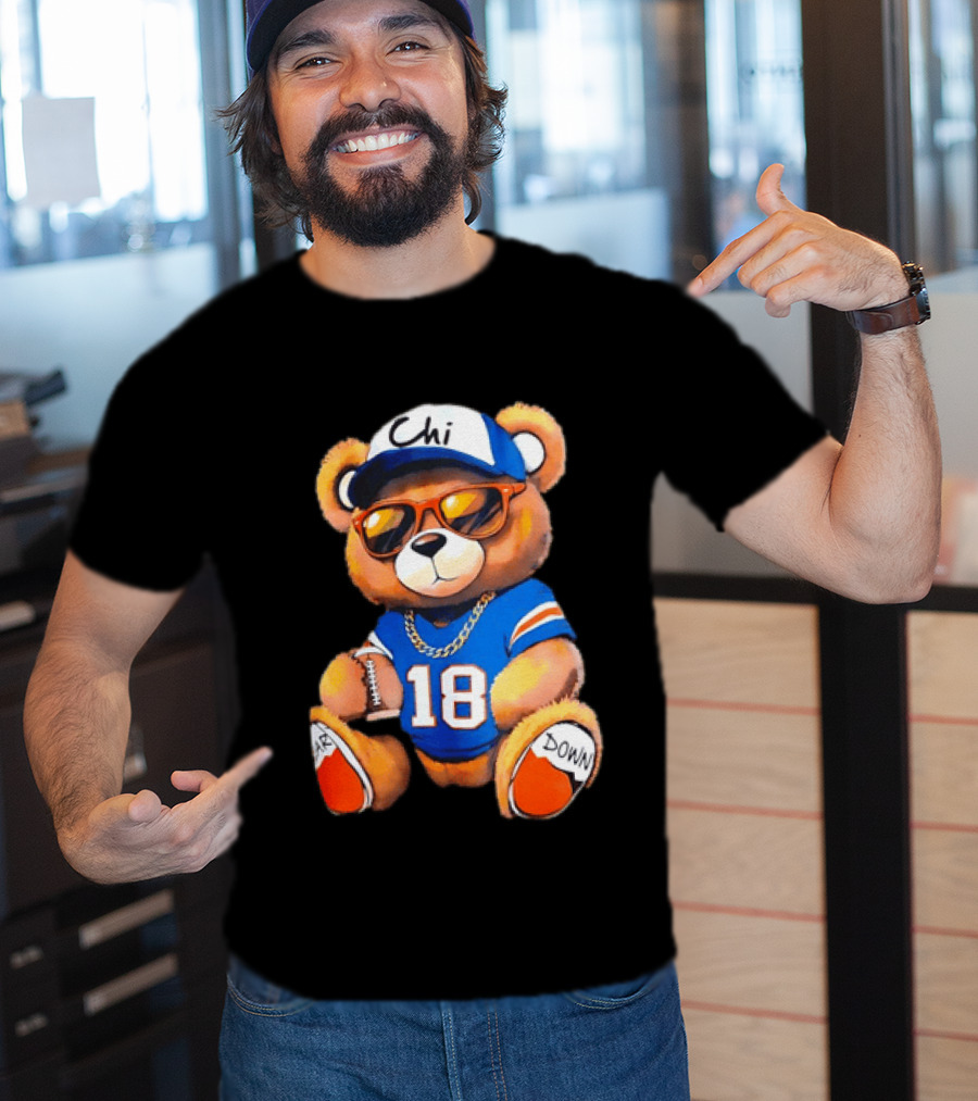 Bear Down Chi 18 Teddy Bear Football Fan Gear T-Shirt