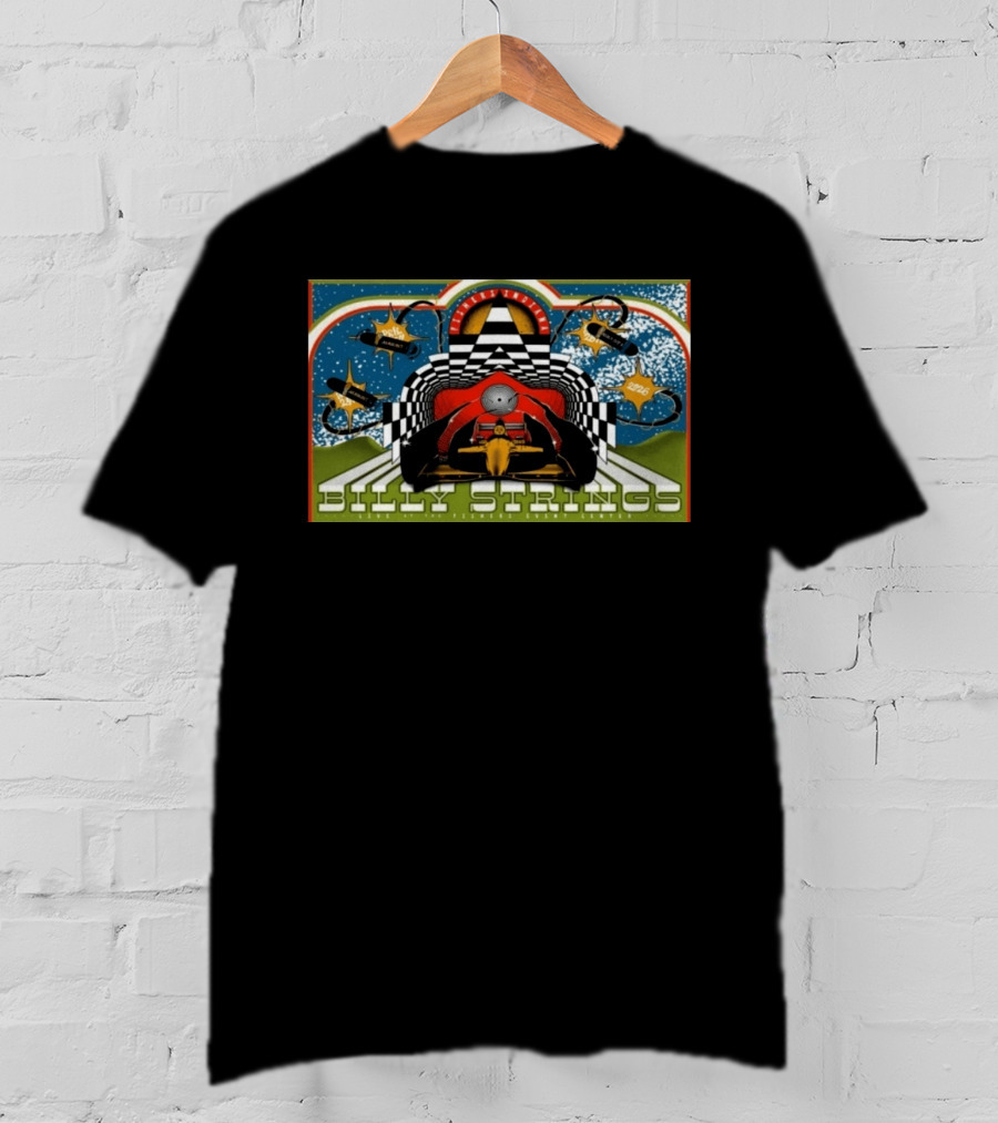 Billy Strings Live Fishers Event Center Aug 6 8 2026 Checkerboard Tunnel Race Car Aesthetic T-Shirt