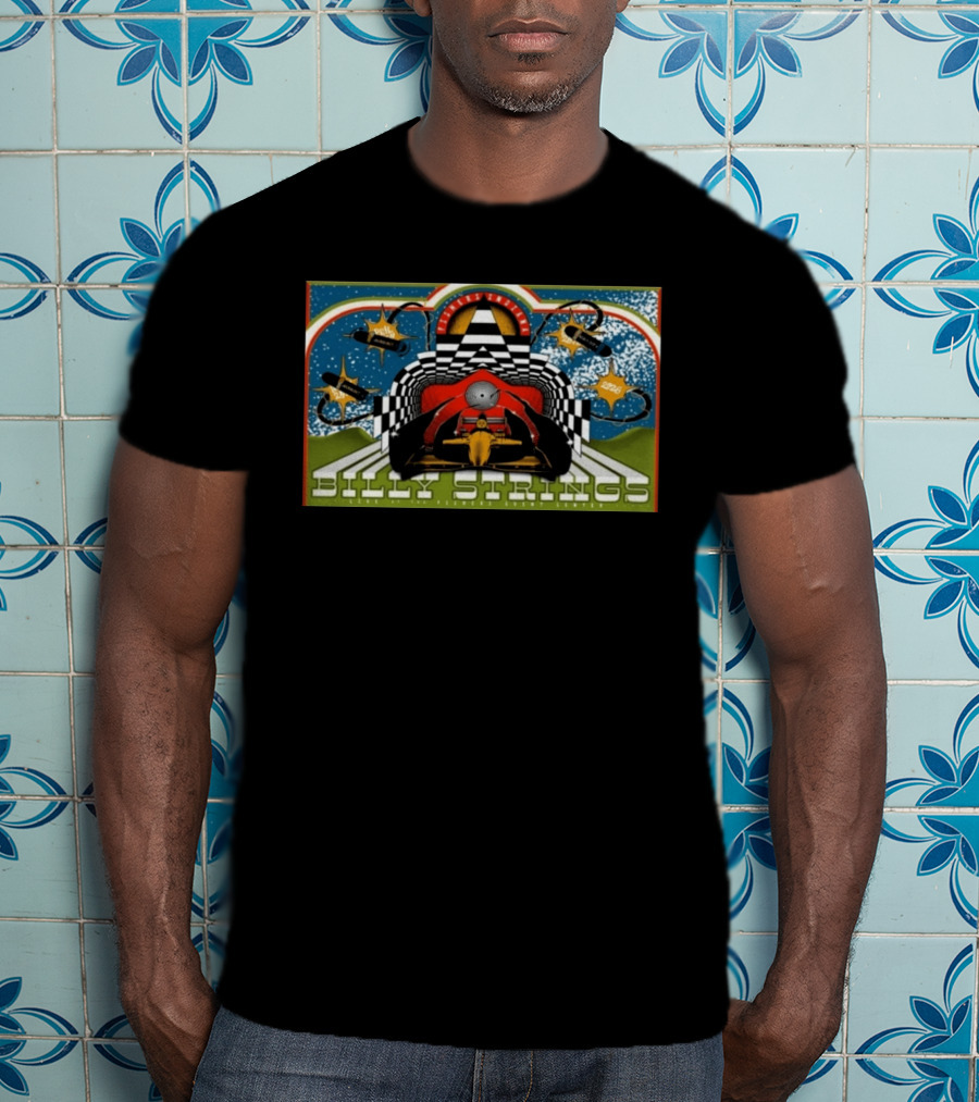 Billy Strings Live Fishers Event Center Aug 6 8 2026 Checkerboard Tunnel Race Car Aesthetic T-Shirt