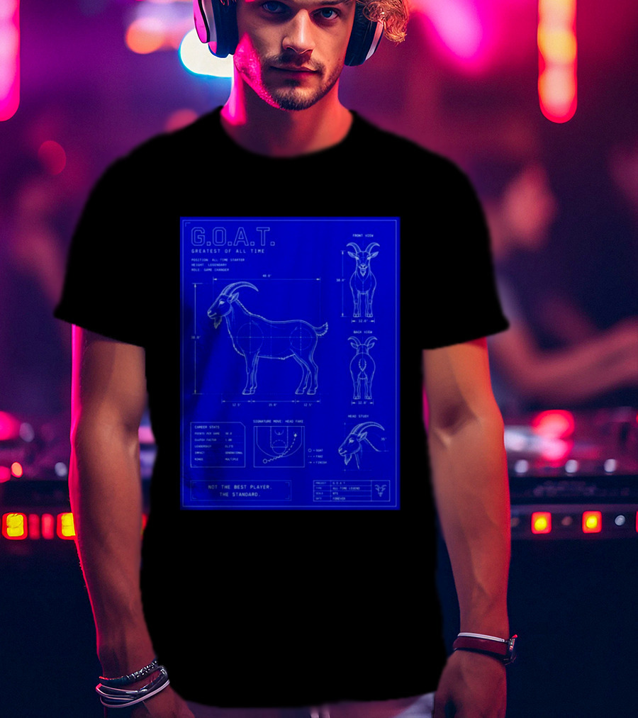 G.O.A.T. Greatest Of All Time Basketball Fall Blueprint Meme T-Shirt