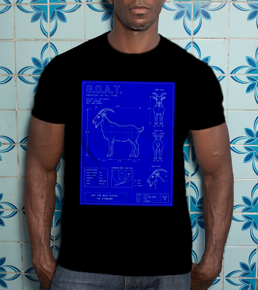 G.O.A.T. Greatest Of All Time Basketball Fall Blueprint Meme T-Shirt