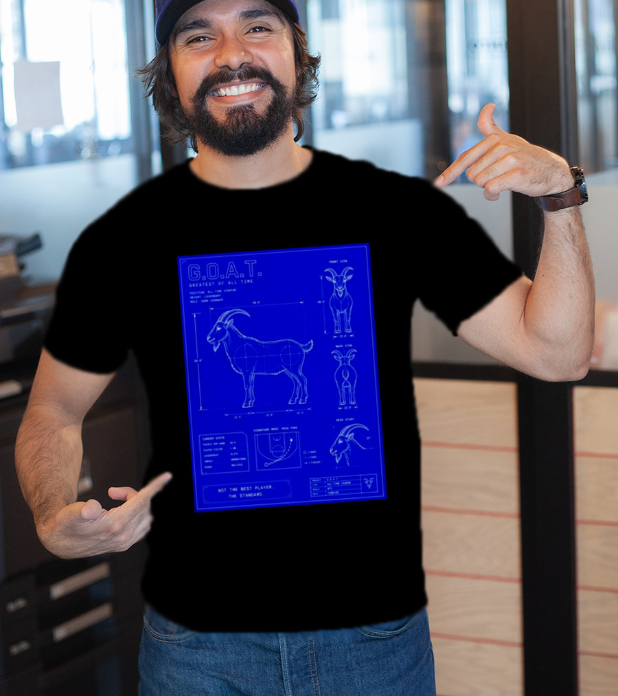 G.O.A.T. Greatest Of All Time Basketball Fall Blueprint Meme T-Shirt