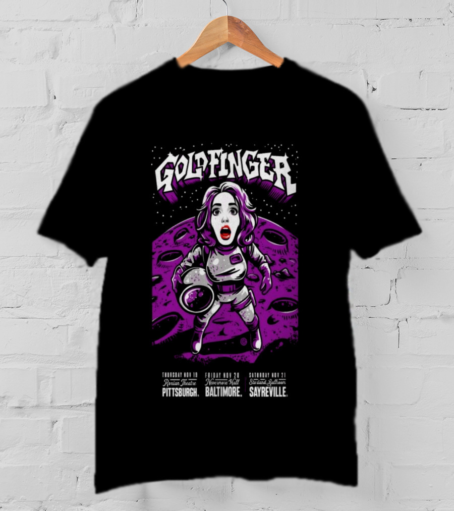 GOLDFINGER Tour 2026 Nov 19 21 Astronaut Theme McKees Rocks Baltimore Sayreville T-Shirt