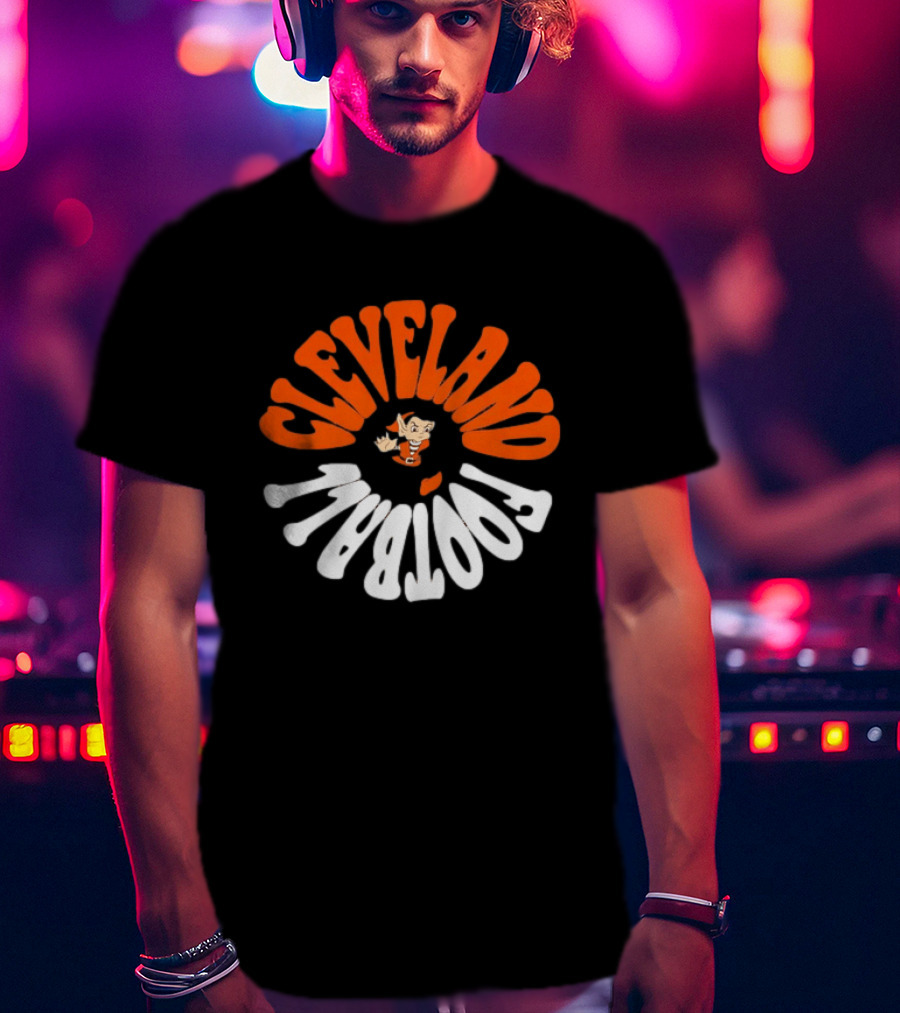 Cleveland Football Brownie The Elf Retro Orange White T-Shirt