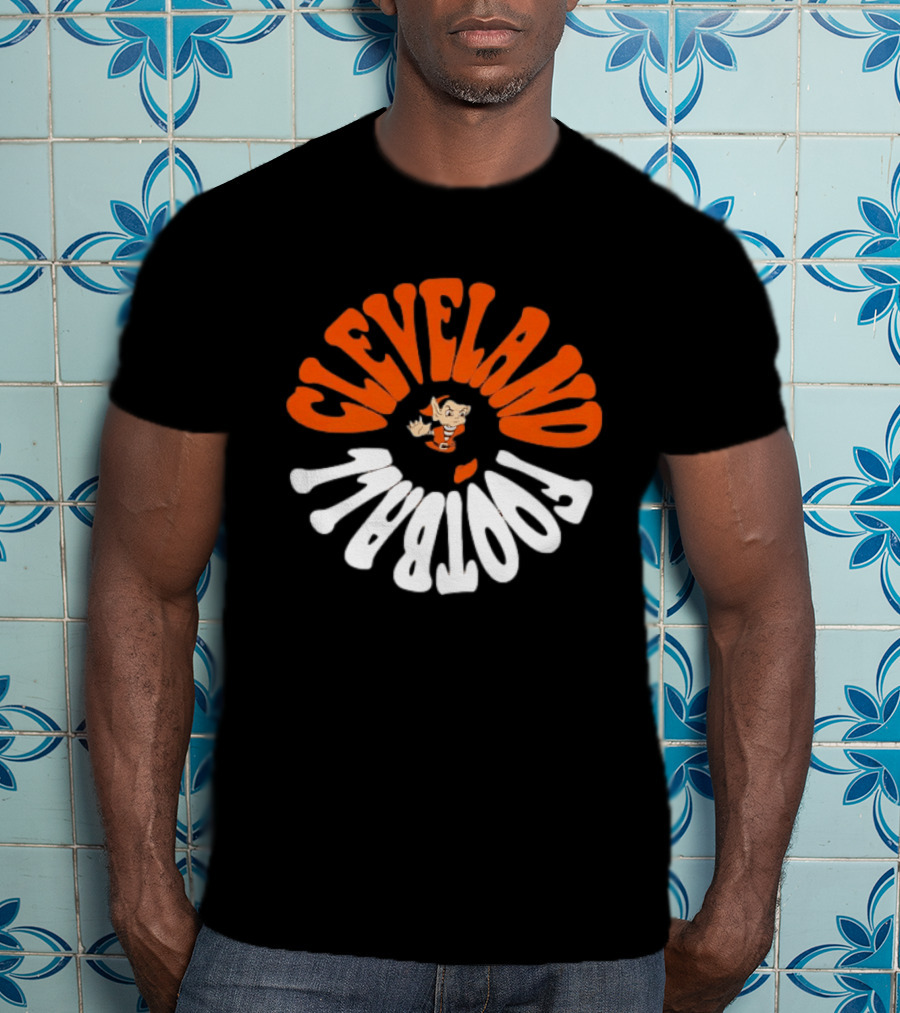 Cleveland Football Brownie The Elf Retro Orange White T-Shirt