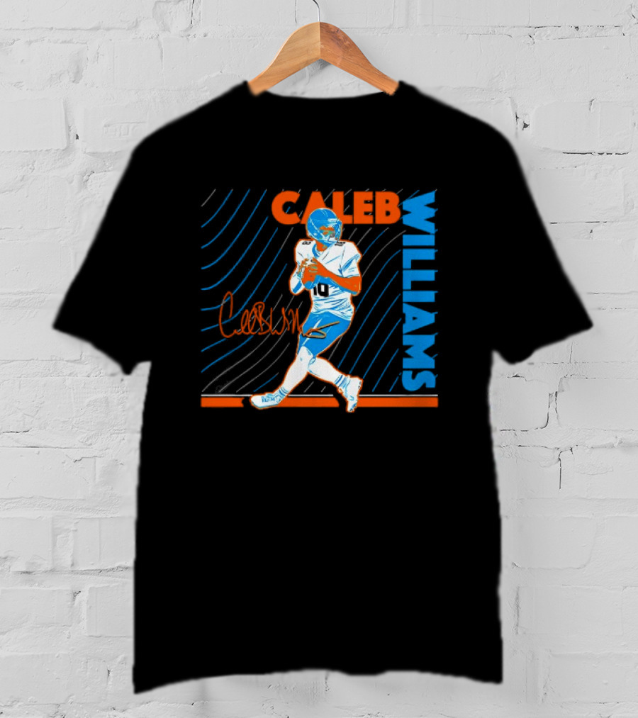 Caleb Williams Signed Football Chicago Bears Action Quarterback Sports Memorabilia T-Shirt