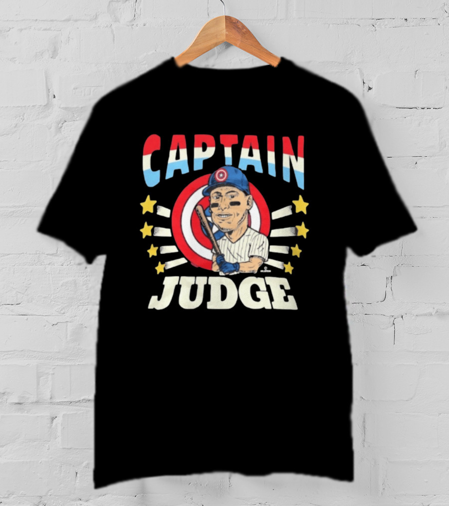 Captain America Judge Baseball Caricature Stars T-Shirt