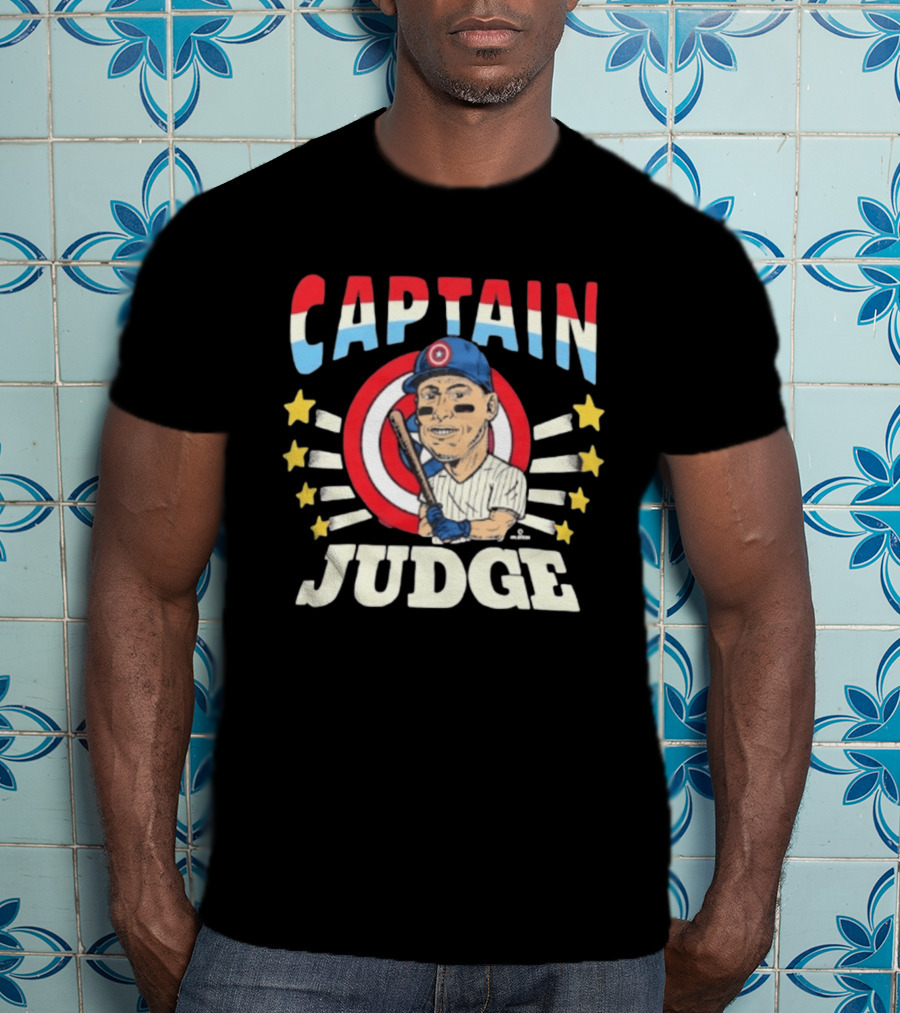 Captain America Judge Baseball Caricature Stars T-Shirt