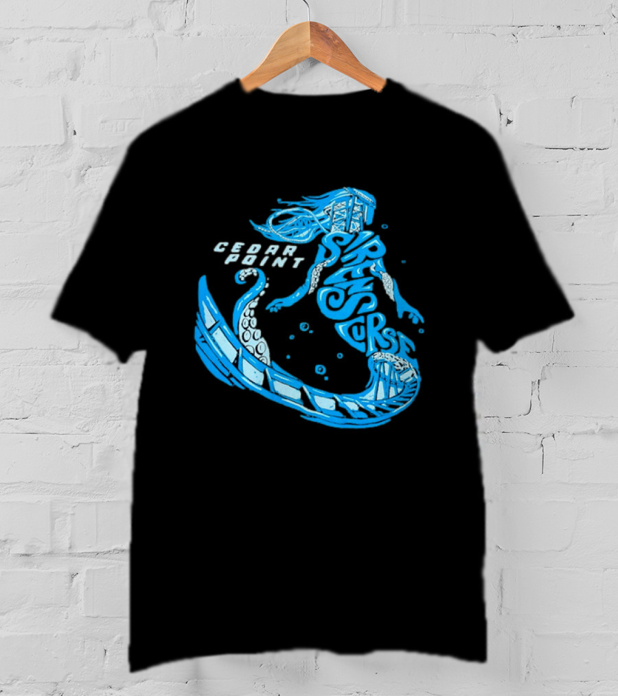 Cedar Point Sirens Curse Roller Blue Mermaid T-Shirt
