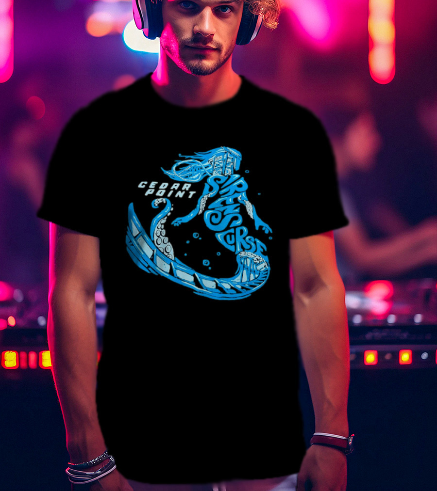 Cedar Point Sirens Curse Roller Blue Mermaid T-Shirt