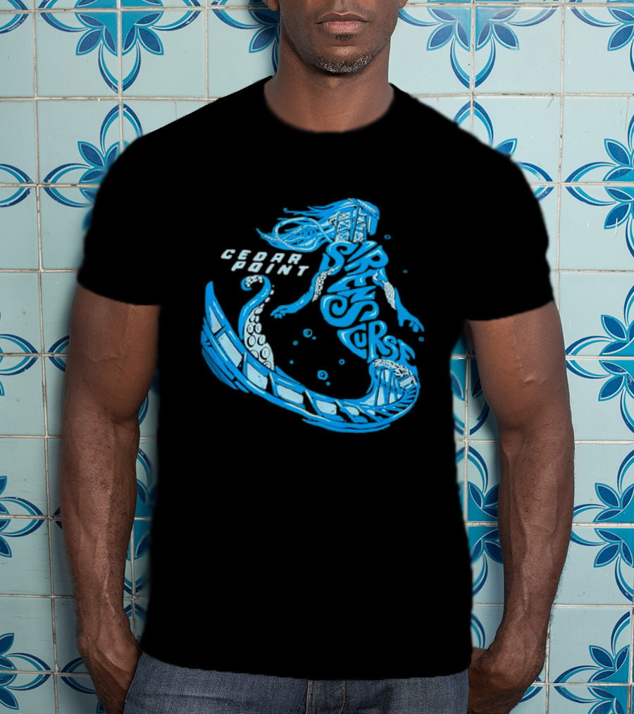 Cedar Point Sirens Curse Roller Blue Mermaid T-Shirt