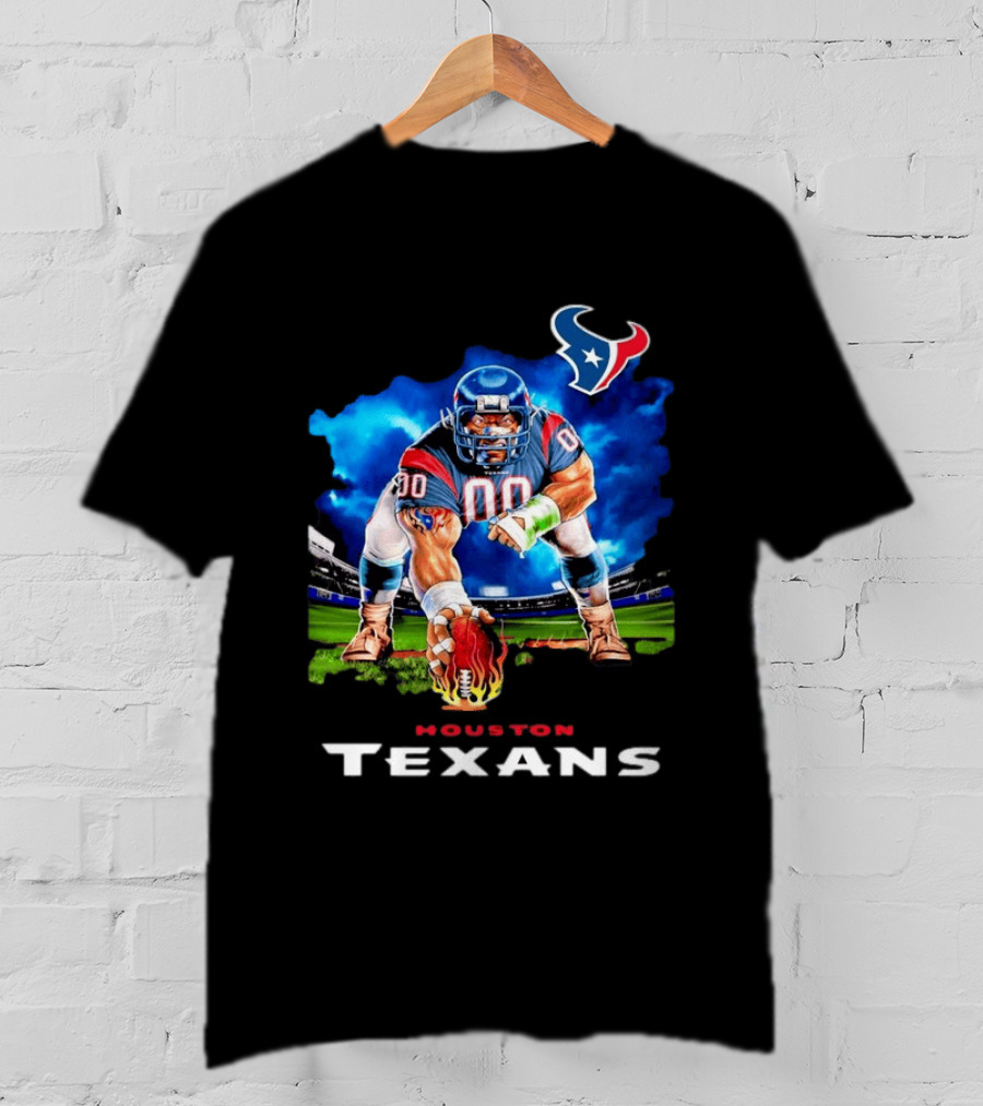 Houston Texans Ferocious Football Player NFL Team Spirit Challenge T-Shirt