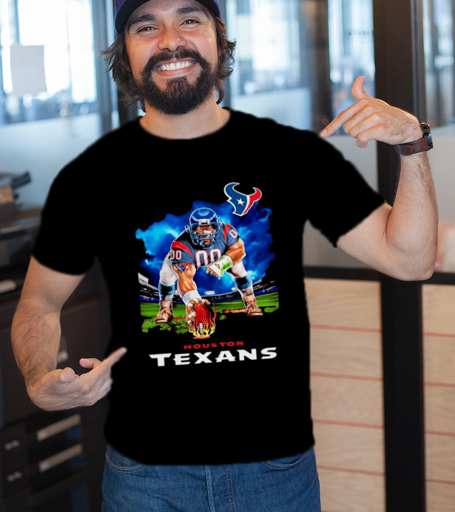 Houston Texans Ferocious Football Player NFL Team Spirit Challenge T-Shirt