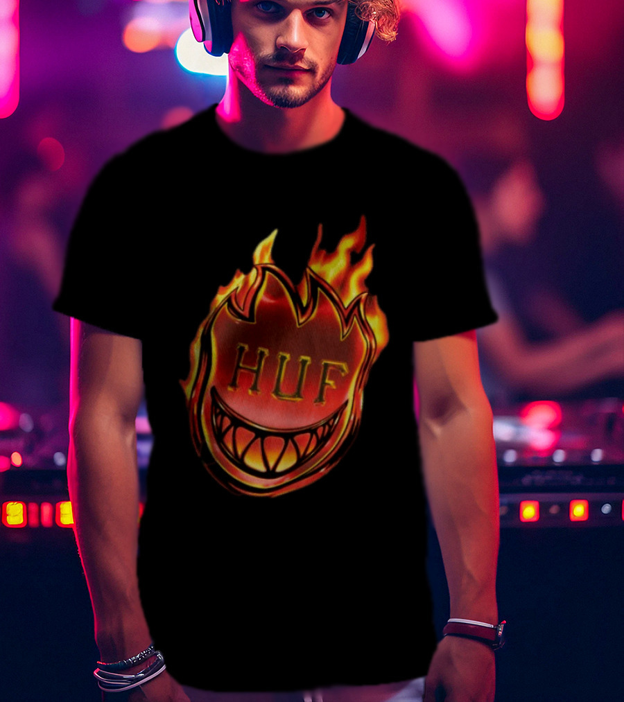 Huf X Spitfire Flame Galaxies Collaboration With Iconic Smiling T-Shirt