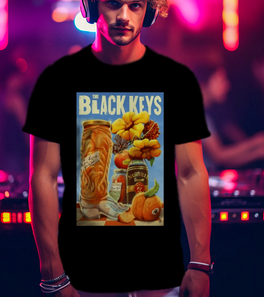 The Black Keys Nashville 2026 Boots Jars Pumpkins Flowers T-Shirt