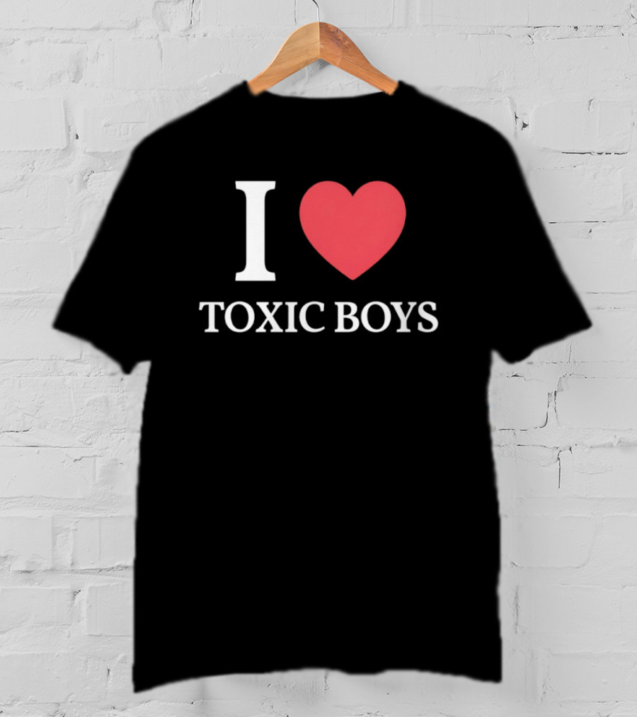 I Heart Toxic Boys Bold White And Red T-Shirt