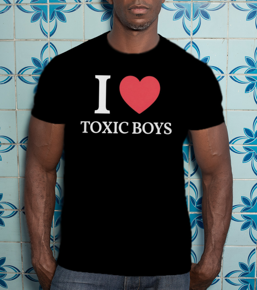 I Heart Toxic Boys Bold White And Red T-Shirt