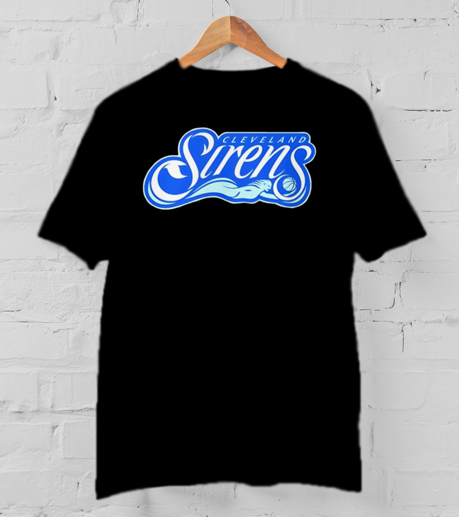 Cleveland Sirens Basketball Sports Team Oceanic Logo With Athlete And Ball T-Shirt