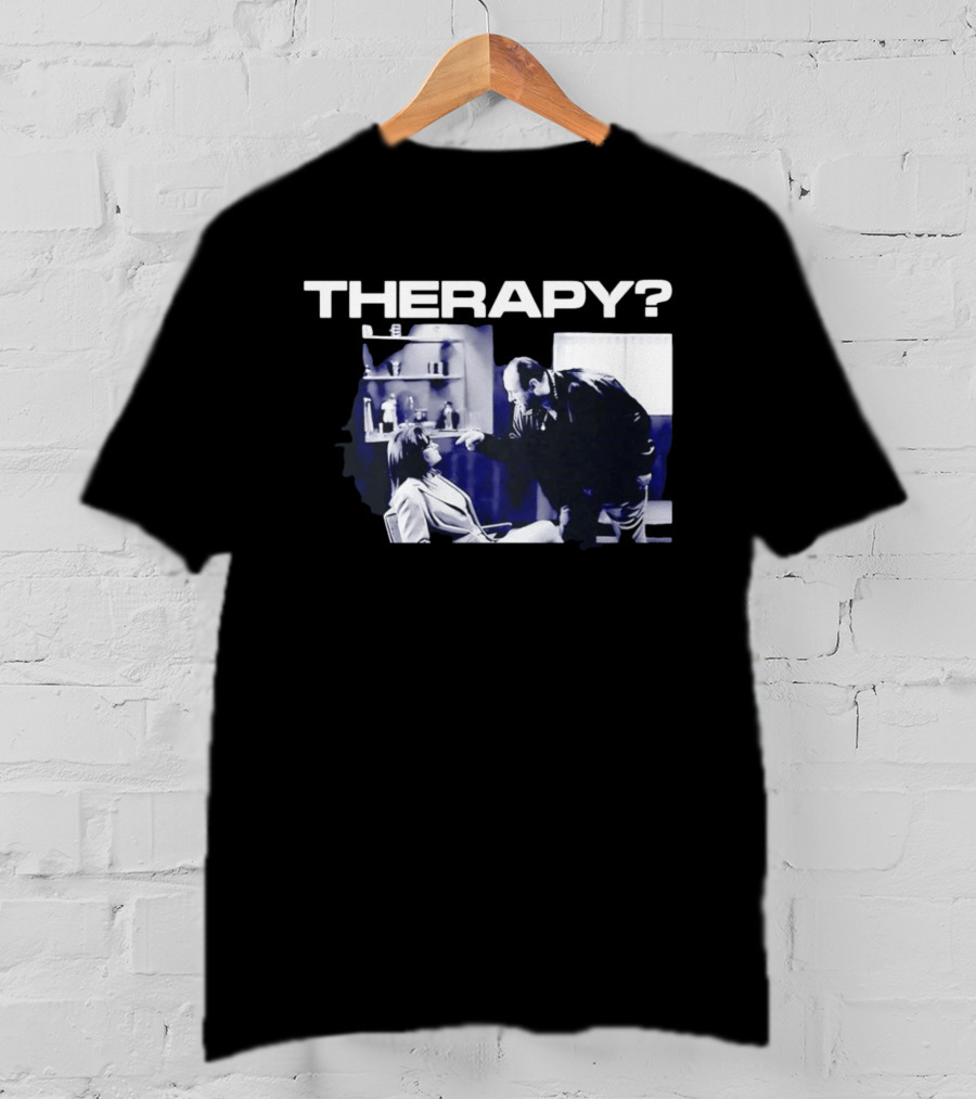 Tony Soprano Theraphy Pointing At Dr Melfi Black White Session T-Shirt