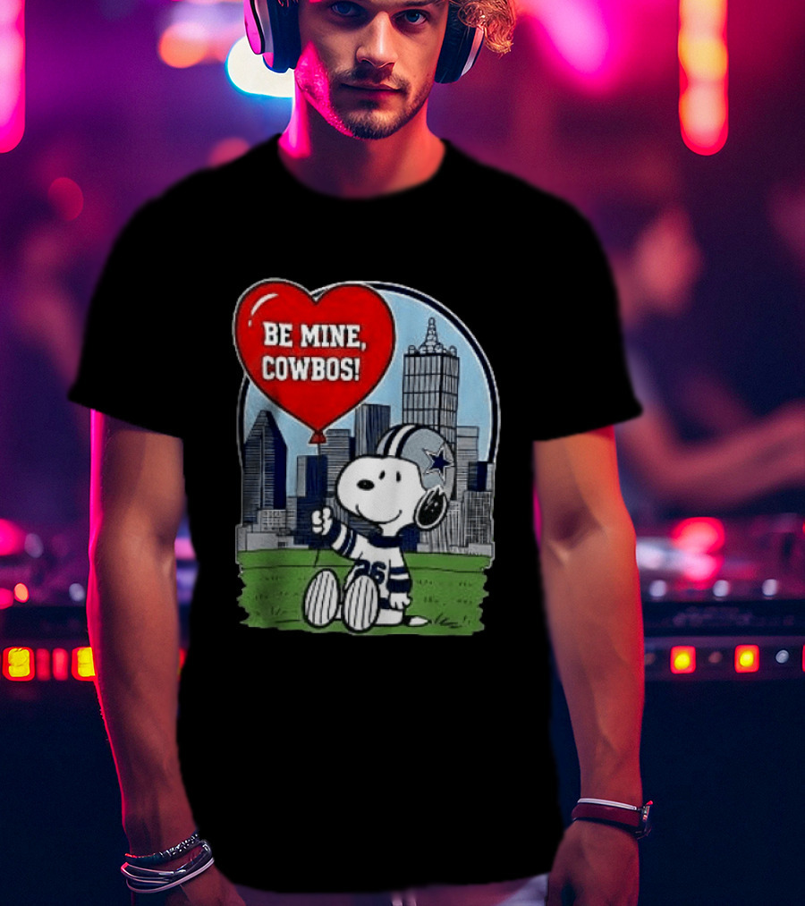 Dallas Cowboys Snoopy Be Mine Valentine 2026 Skyline T-Shirt