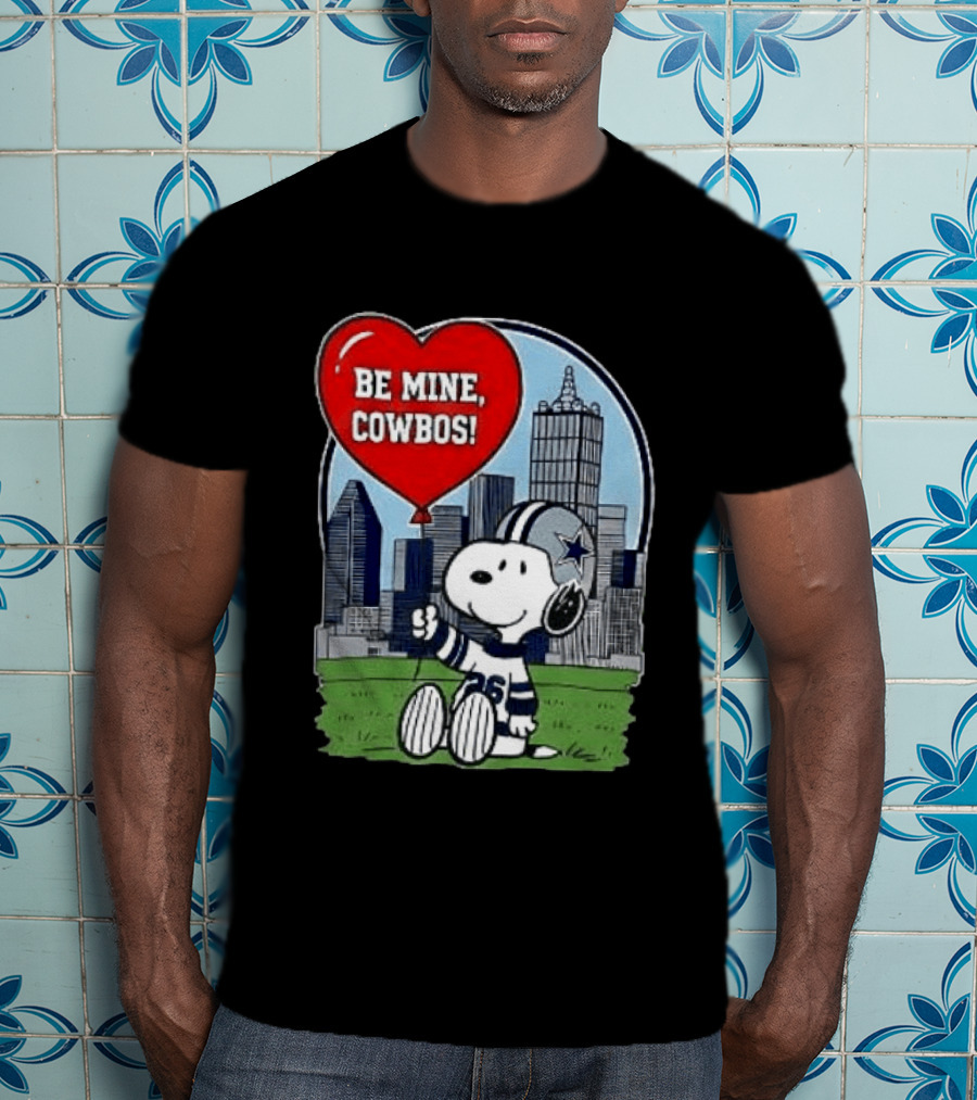 Dallas Cowboys Snoopy Be Mine Valentine 2026 Skyline T-Shirt