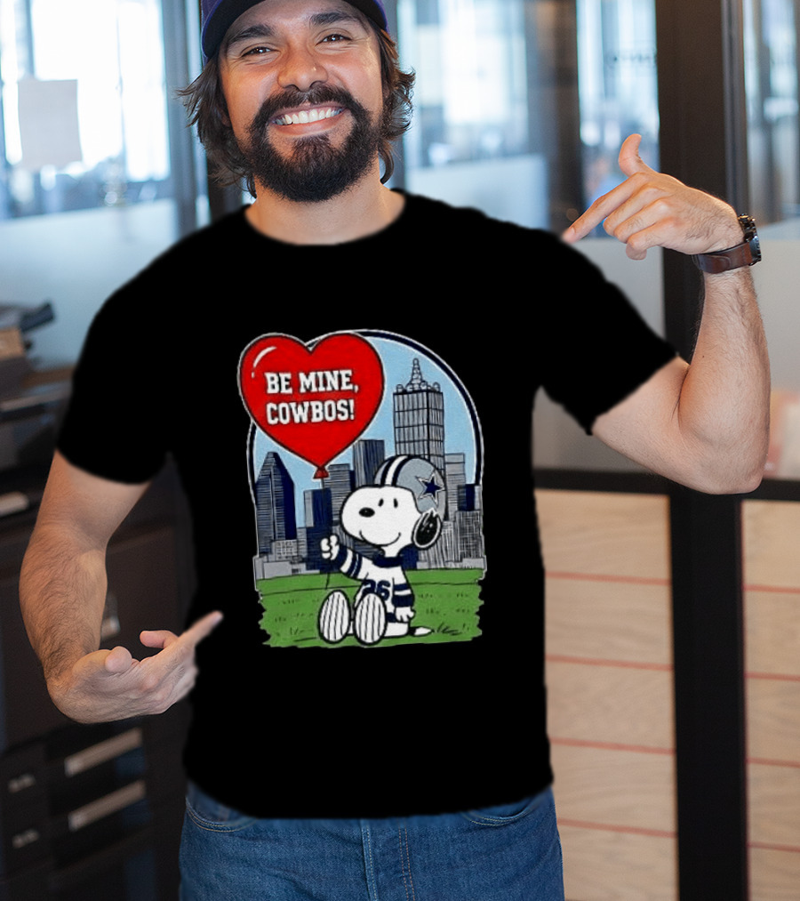 Dallas Cowboys Snoopy Be Mine Valentine 2026 Skyline T-Shirt