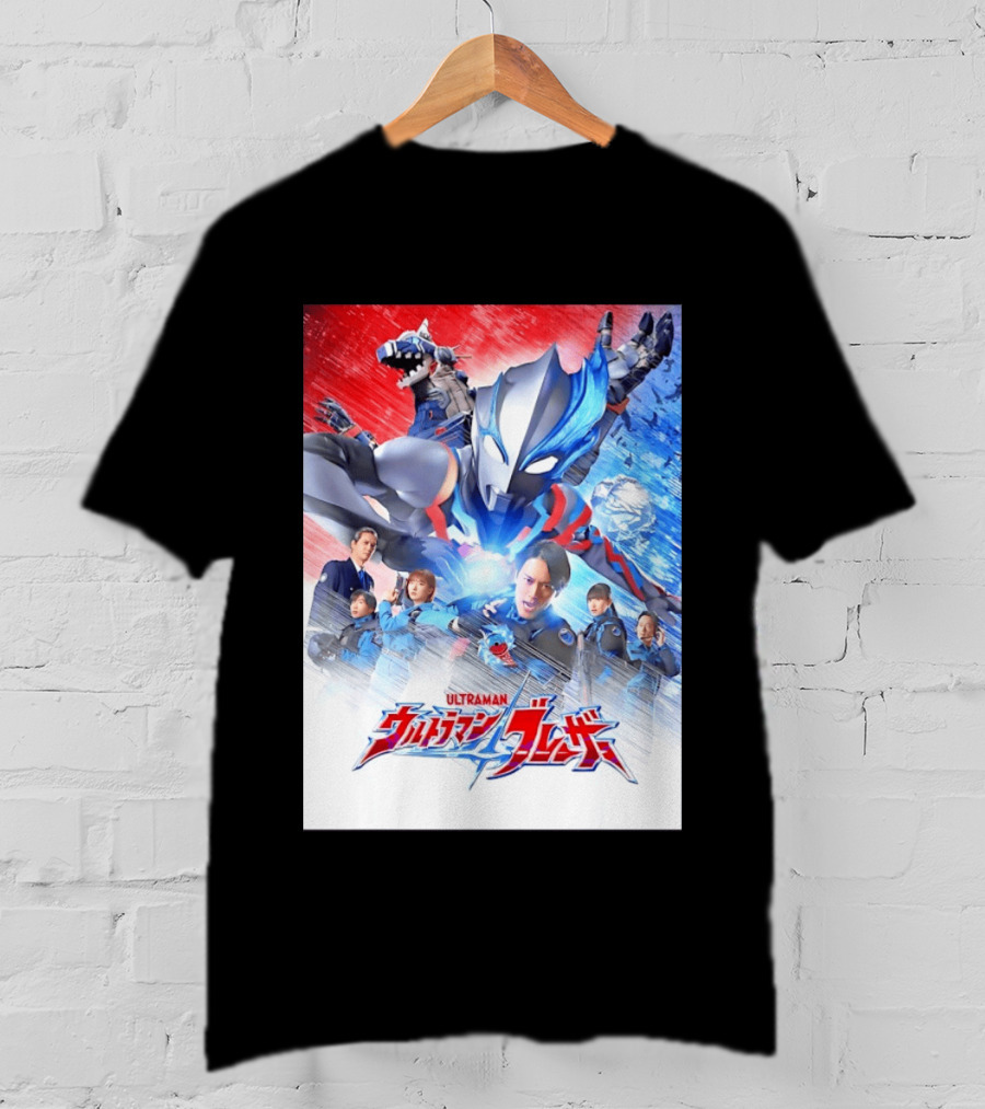 Ultraman Blazar Cast And Characters With Heroic Action Scene T-Shirt