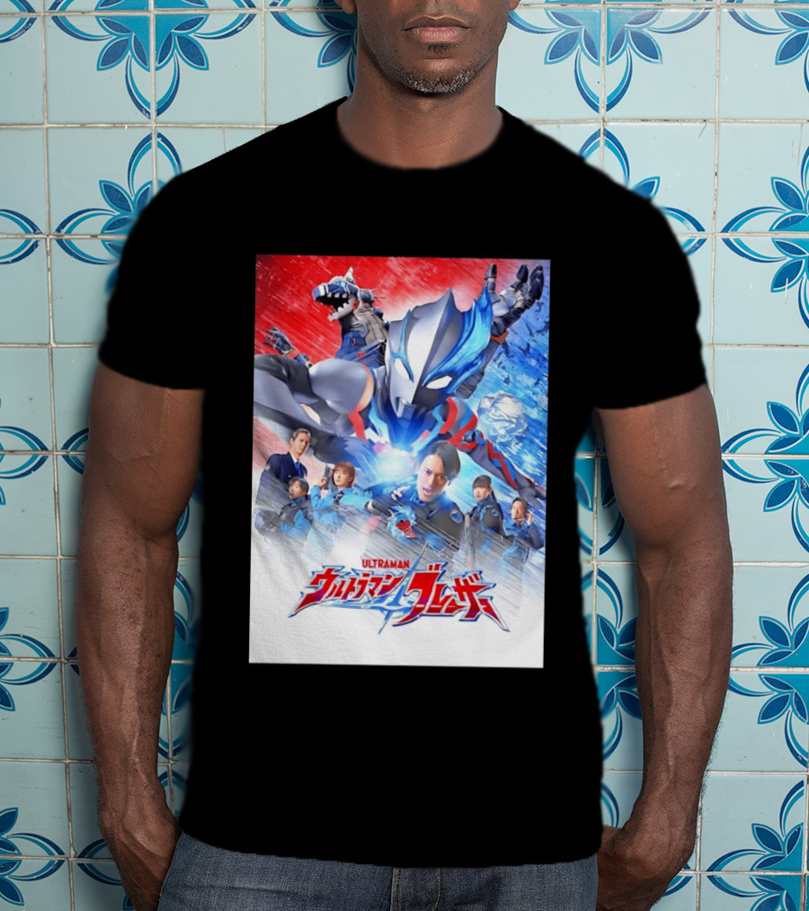 Ultraman Blazar Cast And Characters With Heroic Action Scene T-Shirt