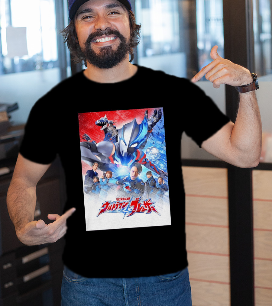 Ultraman Blazar Cast And Characters With Heroic Action Scene T-Shirt